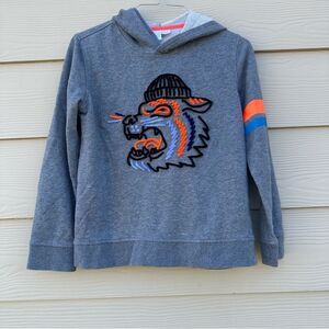 Rockets of Awesome Gray Embroidered 3D Tiger Hoodie Kids‎ Sz 12 Rare Designer